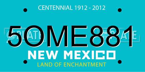 5OME881 New Mexico License Plate