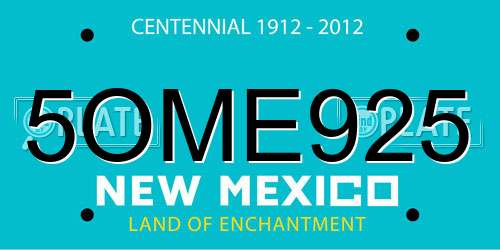 5OME925 New Mexico License Plate