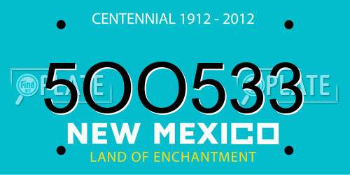5OO533 New Mexico License Plate