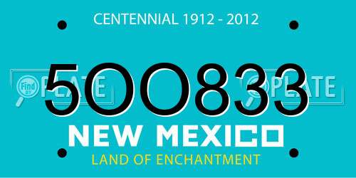 5OO833 New Mexico License Plate