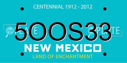5OOS33 New Mexico License Plate