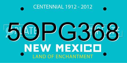 5OPG368 New Mexico License Plate
