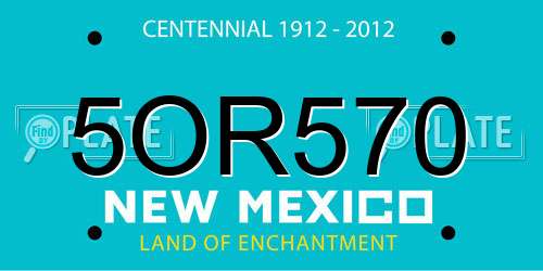 5OR570 New Mexico License Plate