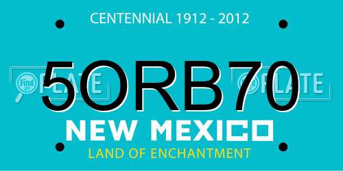 5ORB70 New Mexico License Plate