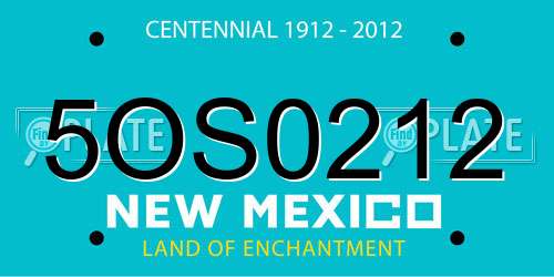 5OS0212 New Mexico License Plate