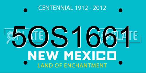 5OS1661 New Mexico License Plate