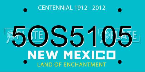 5OS5105 New Mexico License Plate
