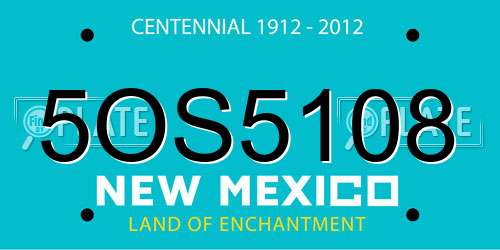 5OS5108 New Mexico License Plate