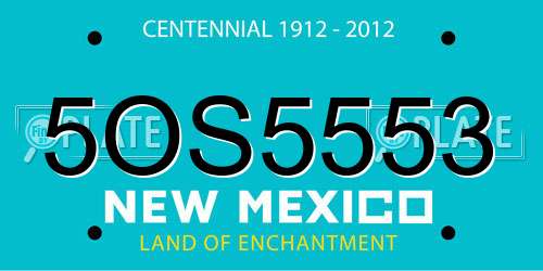 5OS5553 New Mexico License Plate