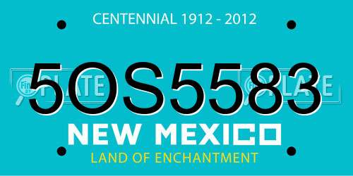 5OS5583 New Mexico License Plate