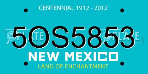 5OS5853 New Mexico License Plate