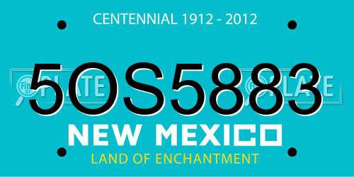 5OS5883 New Mexico License Plate