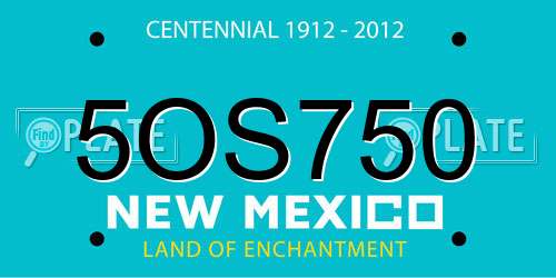 5OS750 New Mexico License Plate