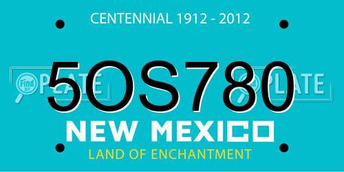 5OS780 New Mexico License Plate