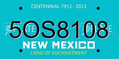 5OS8108 New Mexico License Plate