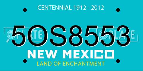 5OS8553 New Mexico License Plate