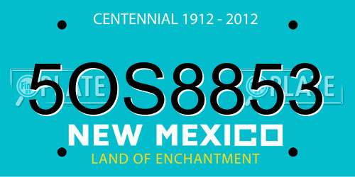 5OS8853 New Mexico License Plate
