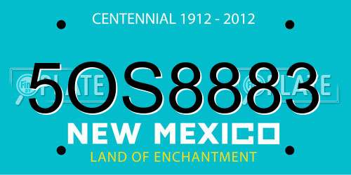 5OS8883 New Mexico License Plate