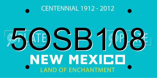 5OSB108 New Mexico License Plate