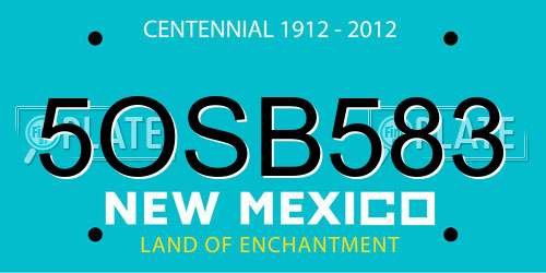 5OSB583 New Mexico License Plate