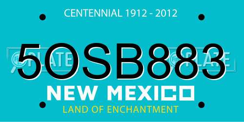 5OSB883 New Mexico License Plate
