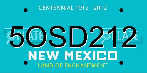 5OSD212 New Mexico License Plate