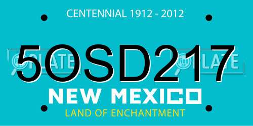 5OSD217 New Mexico License Plate