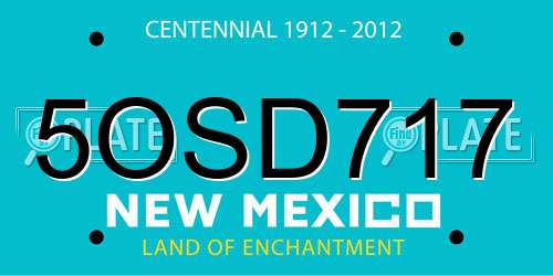 5OSD717 New Mexico License Plate