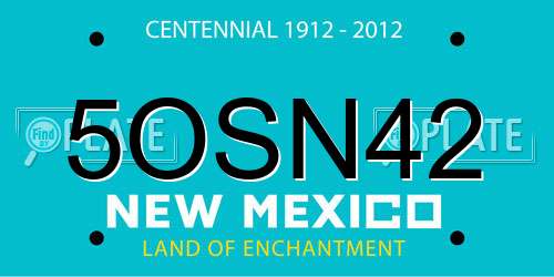 5OSN42 New Mexico License Plate