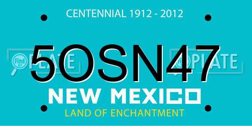 5OSN47 New Mexico License Plate
