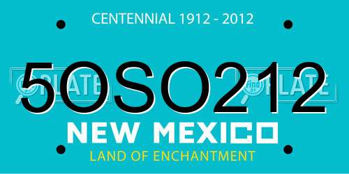 5OSO212 New Mexico License Plate
