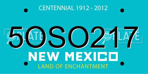 5OSO217 New Mexico License Plate