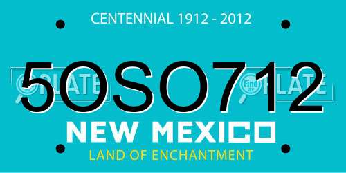 5OSO712 New Mexico License Plate