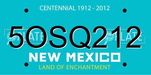 5OSQ212 New Mexico License Plate