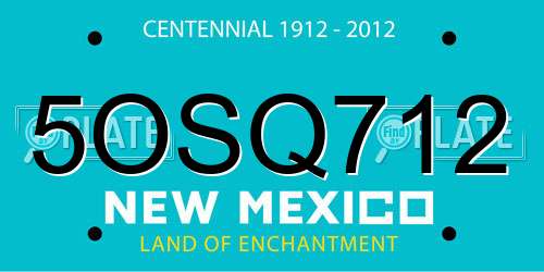 5OSQ712 New Mexico License Plate