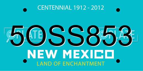 5OSS853 New Mexico License Plate