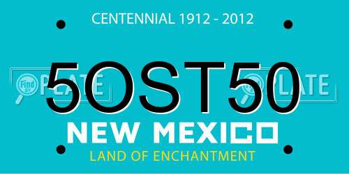 5OST50 New Mexico License Plate