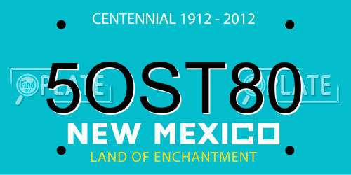 5OST80 New Mexico License Plate