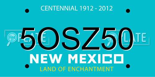 5OSZ50 New Mexico License Plate