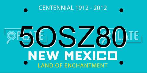 5OSZ80 New Mexico License Plate