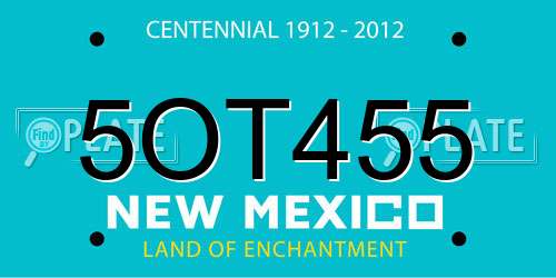 5OT455 New Mexico License Plate