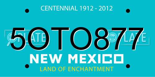 5OTO877 New Mexico License Plate