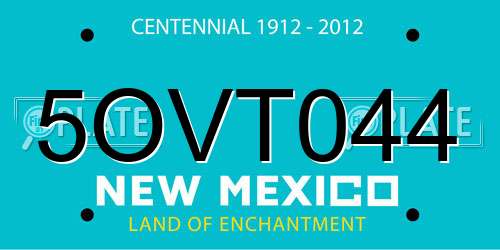 5OVT044 New Mexico License Plate