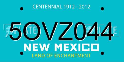 5OVZ044 New Mexico License Plate