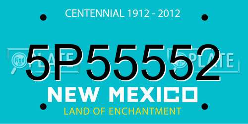 5P55552 New Mexico License Plate