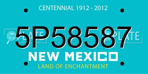5P58587 New Mexico License Plate