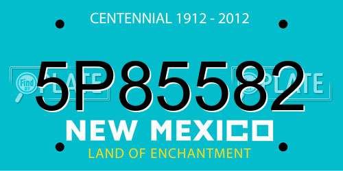 5P85582 New Mexico License Plate