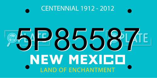 5P85587 New Mexico License Plate