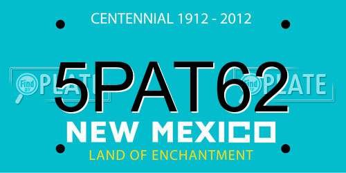 5PAT62 New Mexico License Plate