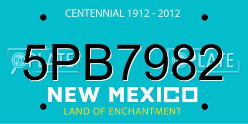 5PB7982 New Mexico License Plate